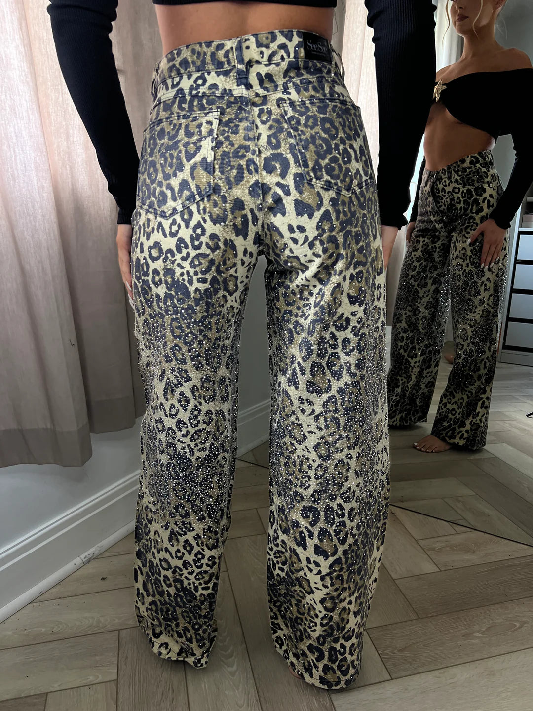 Leopard Wide Leg Jeans